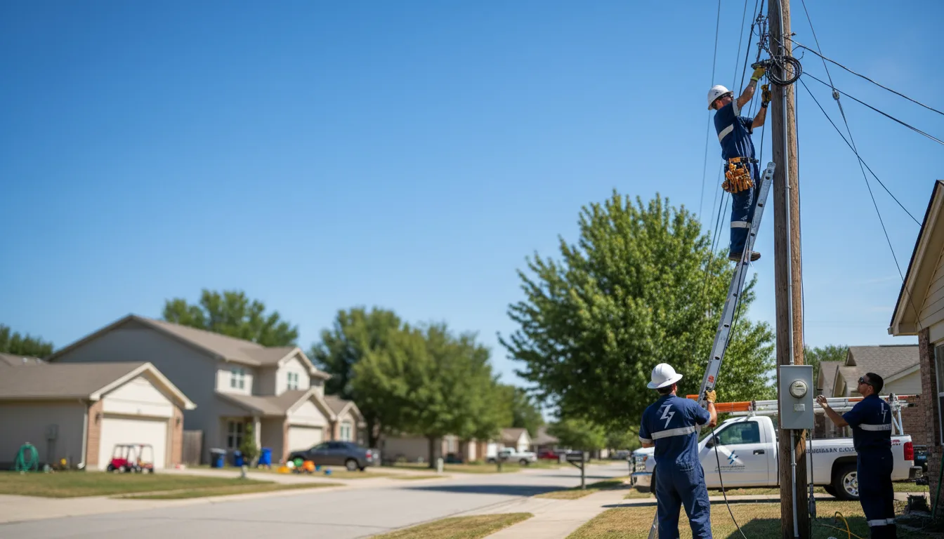 Residential electrician providing installation services in Moffett, OK